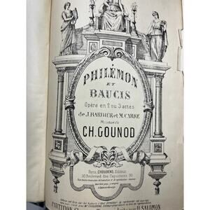 Gounod Charles Philemon Y Baucis Opera Piano Canto ca1890